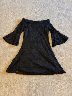 Almost Famous Black Lace Off-Shoulder Mini Dress